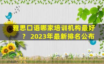 雅思口语哪家培训机构最好？ 2023年最新排名公布